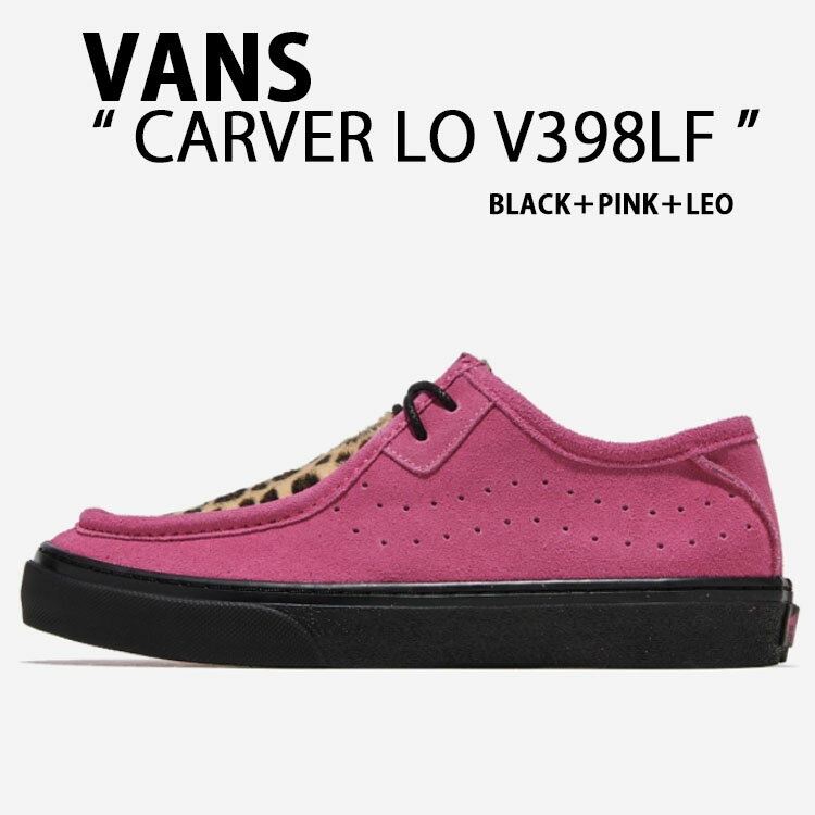 VANS バンズ スニーカー モックシューズ CARVER LO V398 LF カーバーロー コンビネーションカラー シューズ V398LF BLACK PINK LEOPARD シーズナルカラー スエード スウェード モックトゥシューズ ブラック ピンク メンズ レディース