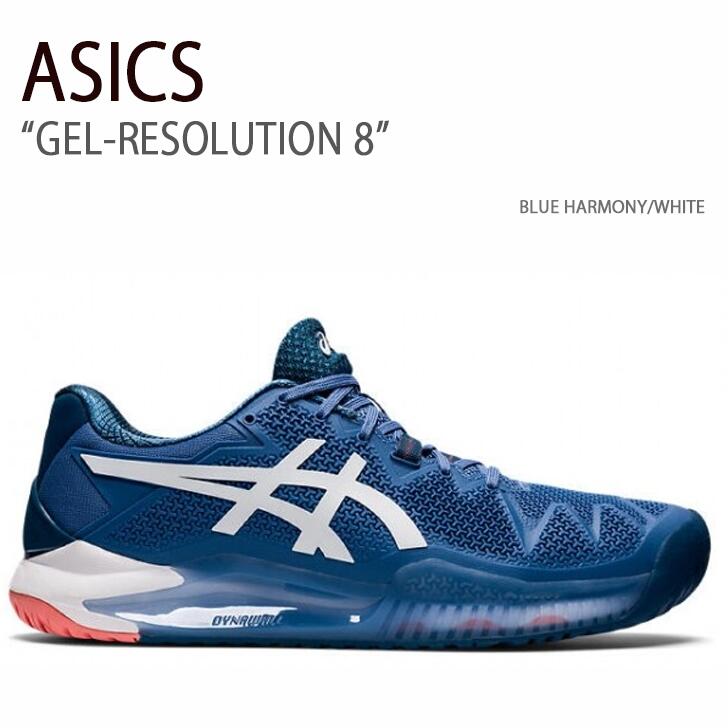 ASICS å ˡ GEL-RESOLUTION 8 BLUE HARMONY WHITE 쥾塼8 ֥롼ϡˡ ۥ磻 ...