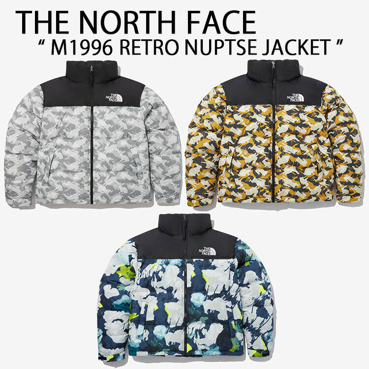 楽天a-dotTHE NORTH FACE ノースフェイス ダウンジャケット M 1996 RETRO NUPTSE JACKET ヌプシ ダウン ジャケット NAVY WHITE YELLOW グラフィックプリント レトロ ネイビー ホワイト イエロー NJ1DP01A/B/C【中古】未使用品