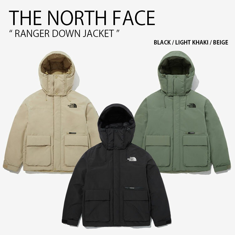 楽天a-dotTHE NORTH FACE ノースフェイス ダウンジャケット RANGER DOWN JACKET レンジャー ダウン ジャケット フード付き フーディ パーカー ロゴ カジュアル ストリート WHITELABEL ブラック カーキ ベージュ メンズ レディース 男性用 女性用 NJ1DP58J/K/L【中古】未使用品