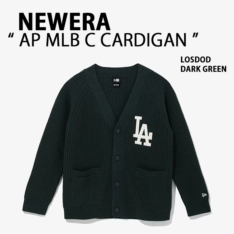 NEWERA ニューエラ カーディガン AP MLB C CARDIGAN FT23 LOSDOD ドジャース DARK GREEN ベースボールカーディガン メンズ レディース 大谷翔平 13341523【中古】未使用品