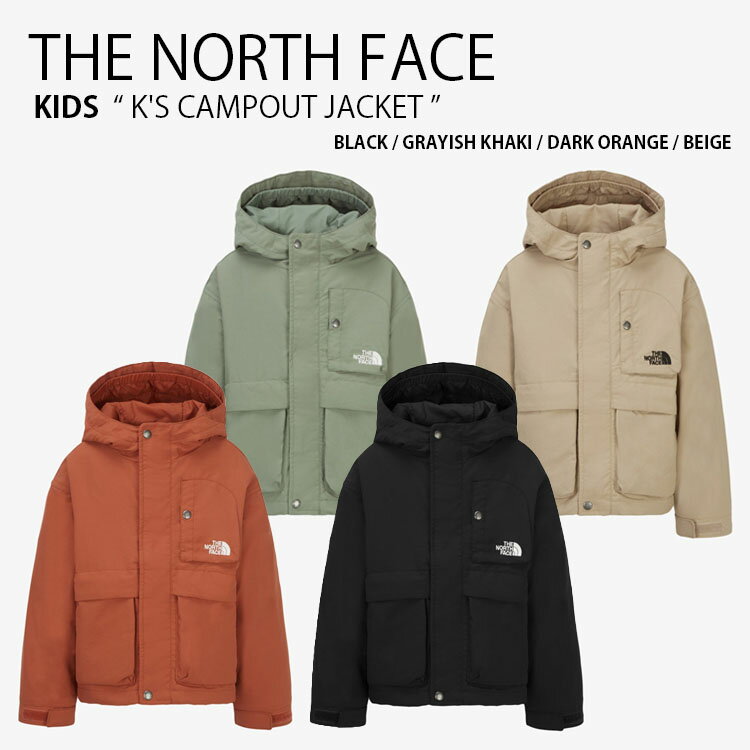 楽天a-dotTHE NORTH FACE ノースフェイス キッズ ナイロンジャケット K'S CAMPOUT JACKET キャンプアウト ジャケット フーディ パーカー ロゴ ストリート カジュアル アウトドア ブラック カーキ オレンジ ベージュ 男の子 女の子 子供用 NJ3BR53S/T/U