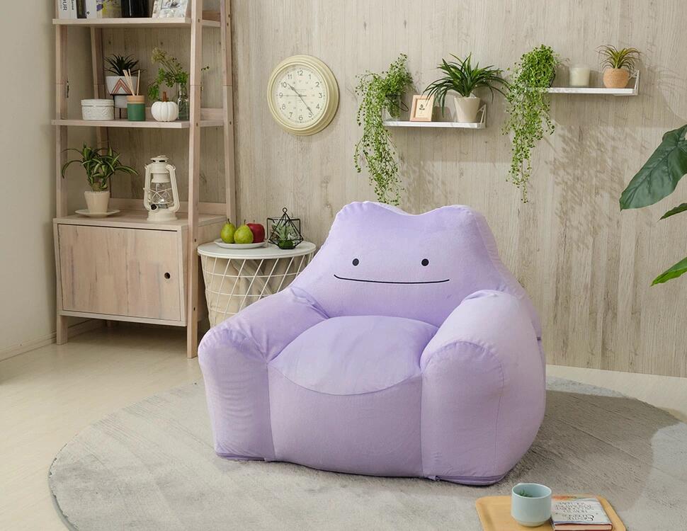 ソファー ソファ メタモン ビーズソファ ローソファー ポケモン ポケットモンスター スゴビーズ ヘタリにくい 日本製 ヘタリ辛い 一人掛け 1P ビーズ クッション 一人暮らし コンパクト かわいい 1人用 椅子 カバー 特大 大きい pokemon 国産 [3]