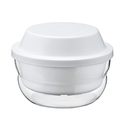 HARIO(ハリオ) ガラスのレンジ蒸し器 満水容量1200ml ホワイト レンジで簡単調理 日本製 おかず クリームスープ 手作り XMK-120-W