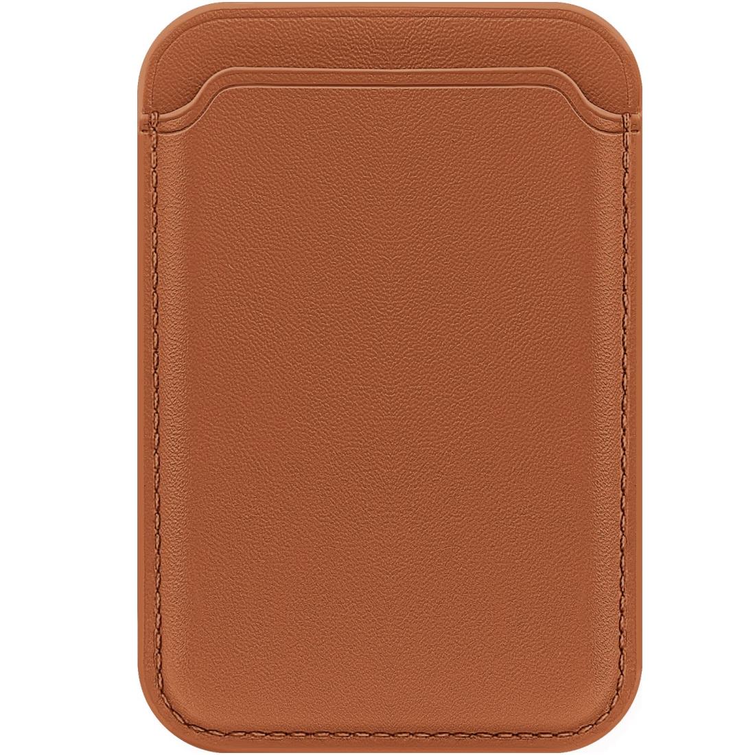 Magsafeウォレットレザーカードホルダー：i Phone 12/13/14 Mini/Plus/Pro/Max対応、RFIDとMagSafeマグネット付き (サドルブラウン)