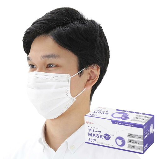 アイリスオーヤマ 不織布マスク 大きめ 65枚入 ホワイト 耳が痛くならない PN-NV65LL 白 大きいサイズ アイリスオーヤマ 不織布マスク 大きめ 65枚入 ホワイト 耳が痛くならない PN-NV65LL 白 大きいサイズ