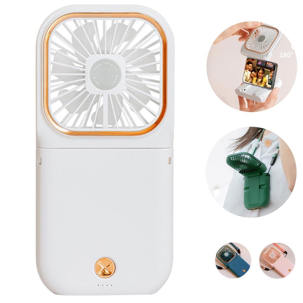首掛け 扇風機 ハンディファン 首掛け扇風機 ミニファン 強化版 長時間連続稼働 折畳み 扇風機 ポータブル 3段階風量調節 ハンズフリー 小型扇風機 (ホワイト)