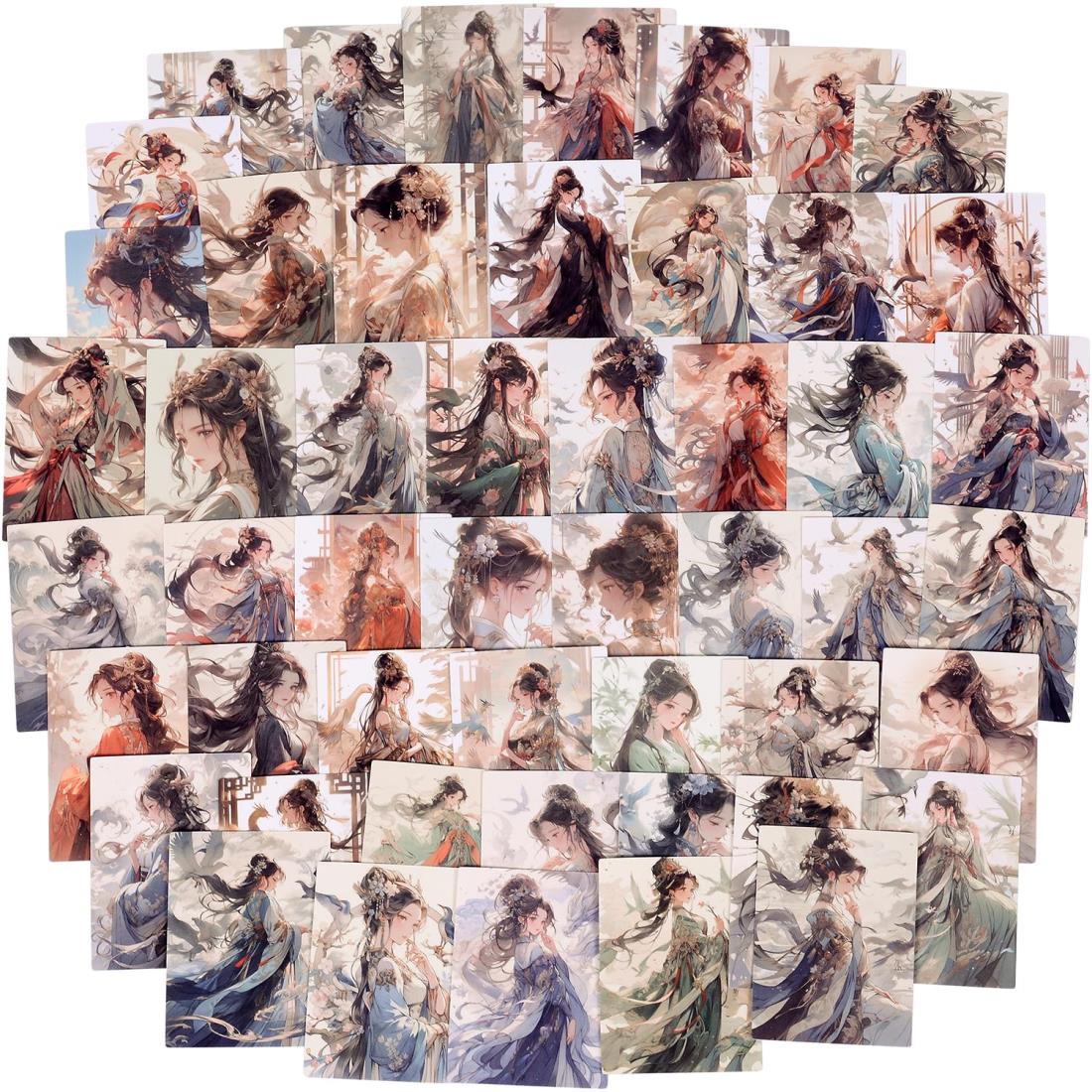 コラージュ 素材 女の子 シール 人物 おしゃれ ステッカー 100枚セット (女の子C)