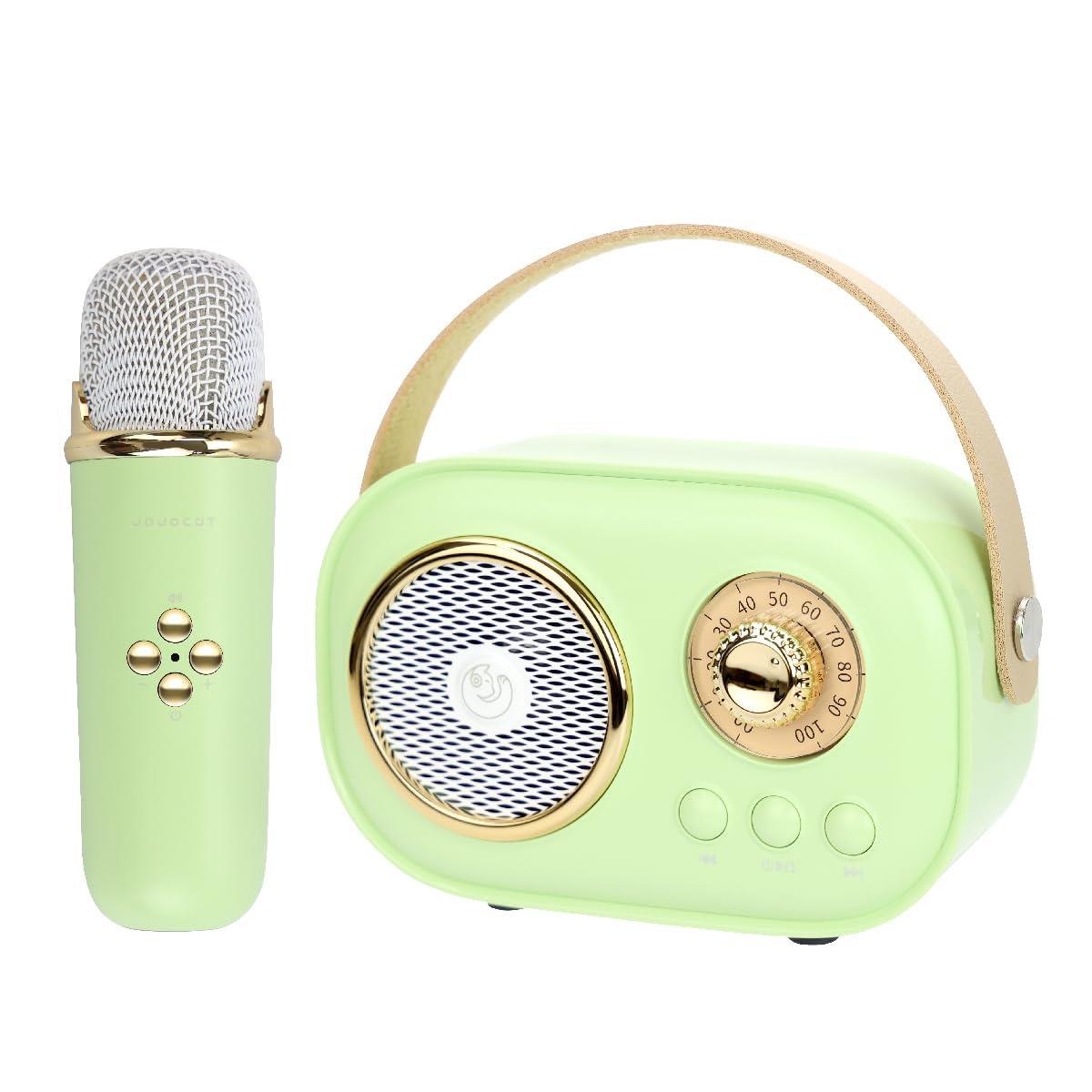 ポータブルオーディオ カラオケスピーカー 家庭用 マイク スマホ対応 USB-C (グリーン)
