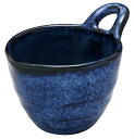美濃焼 窯変 納豆鉢 小鉢 取っ手付き ボウル 皿 横幅10.5×高さ7.8cm 電子レンジ 食洗機対応 紺色 ネイビー 日本製 131-0111