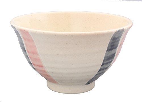 美濃焼 軽量 茶碗 二色十草 (赤)