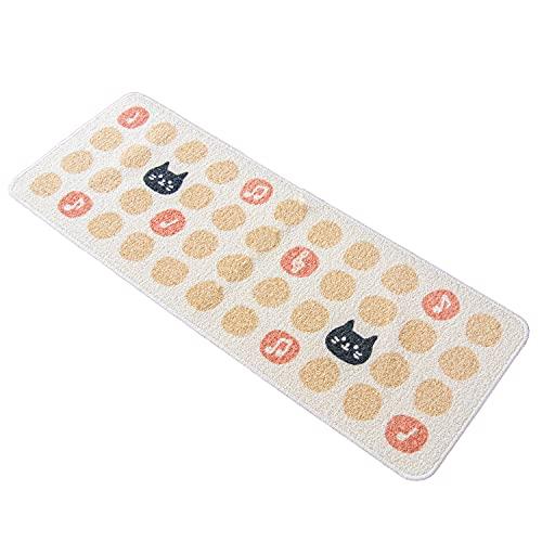 オカ(OKA) リズムキャット キッチンマット 約45cm×120cm ピンク (台所マット 日本製 すべり止め)