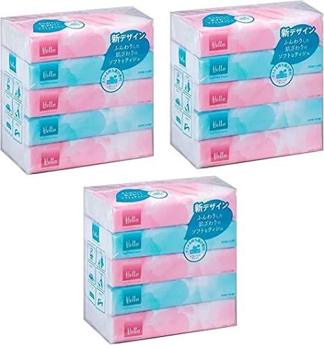 セット品3個セット(ハロー ソフトパックティッシュ 1パック（300枚(150組)×5個入り）×3個セット)