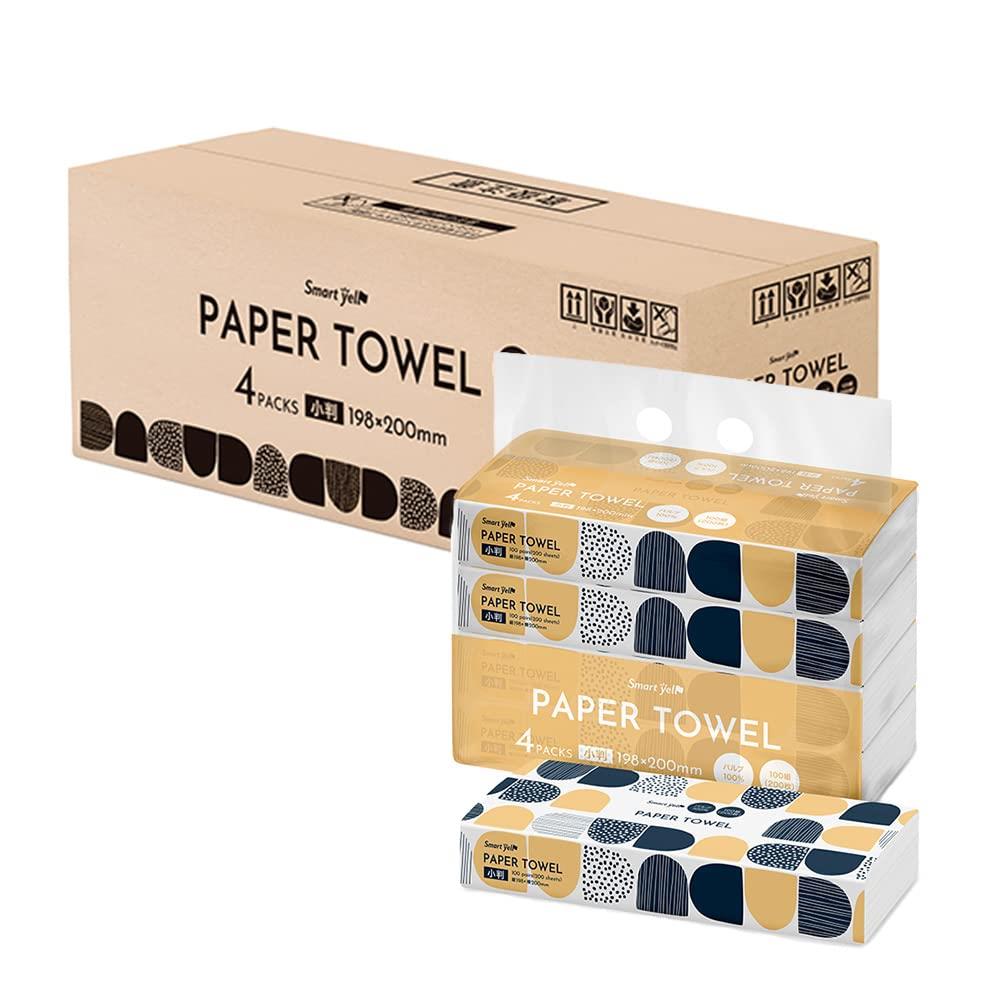 アイリスプラザ(IRIS PLAZA) 【14個セット】 ペーパータオル 4パック×14個入り 200枚 小判 ティッシュ スマートエール