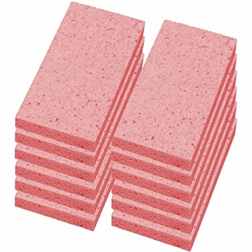 日本インソール工業 セルロース キッチンスポンジ 日本製 吸収 速乾 台所 食器洗い ピンク 12個セット