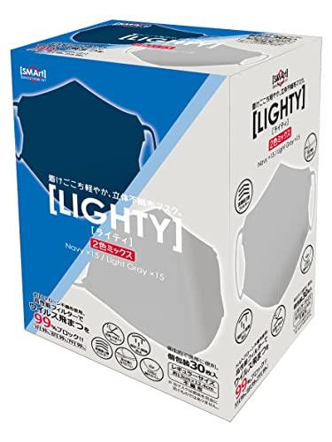 アドバンス 立体不織布マスク ライティ 2色ミックス ネイビー×ライトグレー レギュラーサイズ 約13×12.4cm S M Art SLA-01 30枚入り アドバンス 立体不織布マスク ライティ 2色ミックス ネイビー×ライトグレー レギュラーサイズ 約13×12.4cm S M Art SLA-01 30枚入り