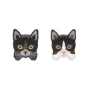 SSYSSY 刺繍 ワッペン アイロン接着両用タイプ 动物 猫 2個入 手芸 DIY用品 (A002)