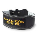 ゴールドジム(GOLD’S GYM) 定番人気!高強度のトレーニングレザーベルト 初心者~上級者 体幹腹圧の安定、怪我防止に!スクワット デッドリフト G3368 BK XS(55~65cm)(4)