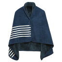 クモリ(Kumori) ひざ掛け 肩掛け 毛布 大判 ブランケット 4way 着る毛布 ボタン付き あったか 防寒対策 静電気防止 洗える 通年使用 (ネイビー 80X130cm)