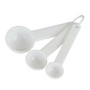貝印 KAI プラスチック 計量スプーン 3本セット 大さじ 小さじ 小さじ1/2 食洗機対応 ホワイト KAI KITCHEN 日本製 DH8120