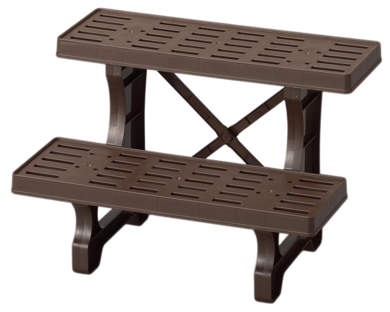 フラ ワースタンド2段 45cm幅 チョコブラウン