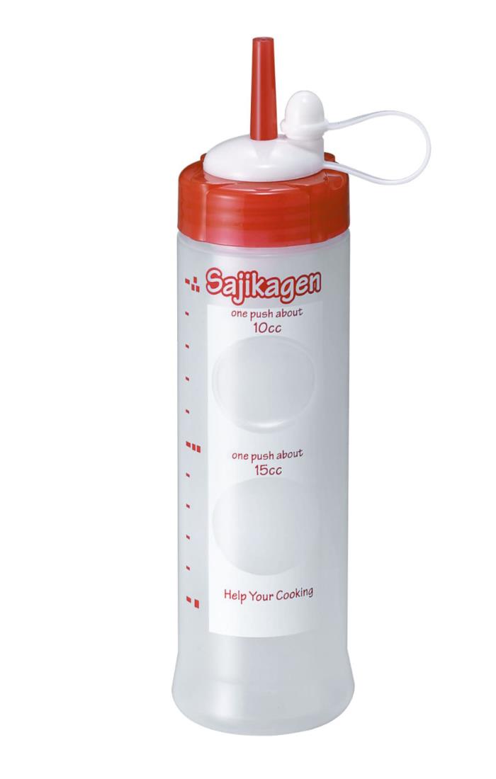 台和 調味料ボトル ドレッシングボトル 360ml レッド 目盛り付き ワンプッシュ 10cc 15cc 日本製 さじかげんM ME400S 1本入のサムネイル
