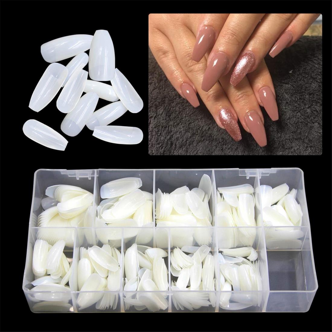 VIVID TELLA ネイルチップ つけ爪 ネイル用品 ネイル 長さ出し チップ 10サイズ ショート デコレーション 無地 付け爪 500枚入れ 練習用 爪にピッタリ
