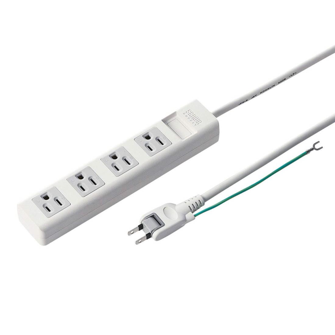 サンワサプライ 電源タップ 3P・4個口 5m TAP-N3450N