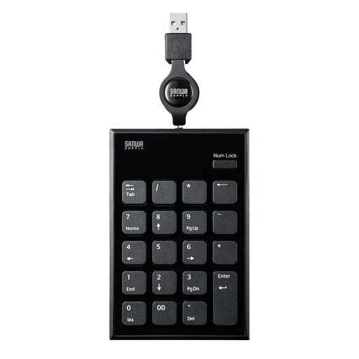 サンワサプライ 巻取りUSBテンキー NT-21UBK サンワサプライ 巻取りUSBテンキー NT-21UBK