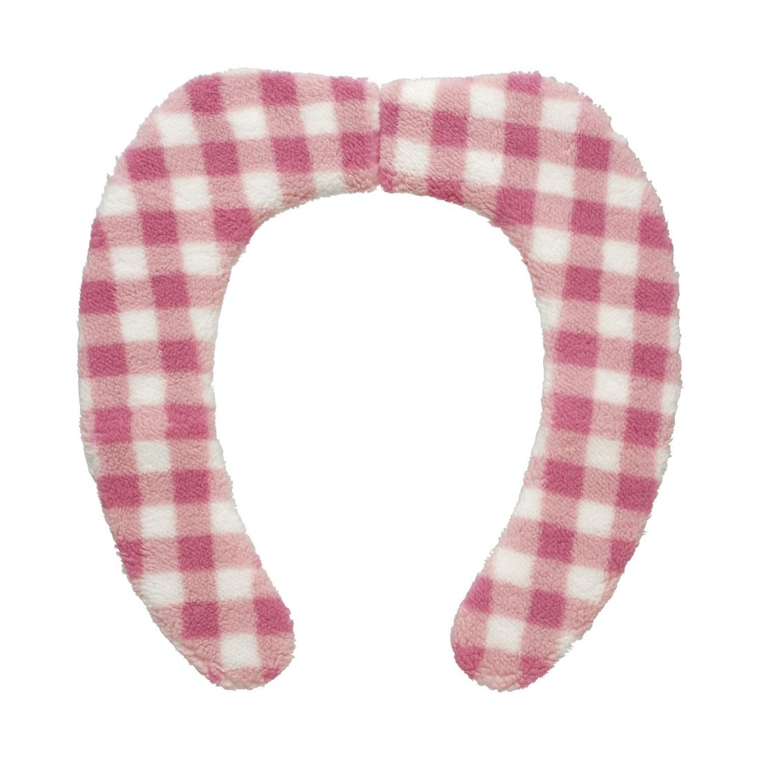 レック(LEC) ぴたQ 吸着 べんざシート ふわふわ ボア (チェック ・ ピンク) 洗濯OK BB-496