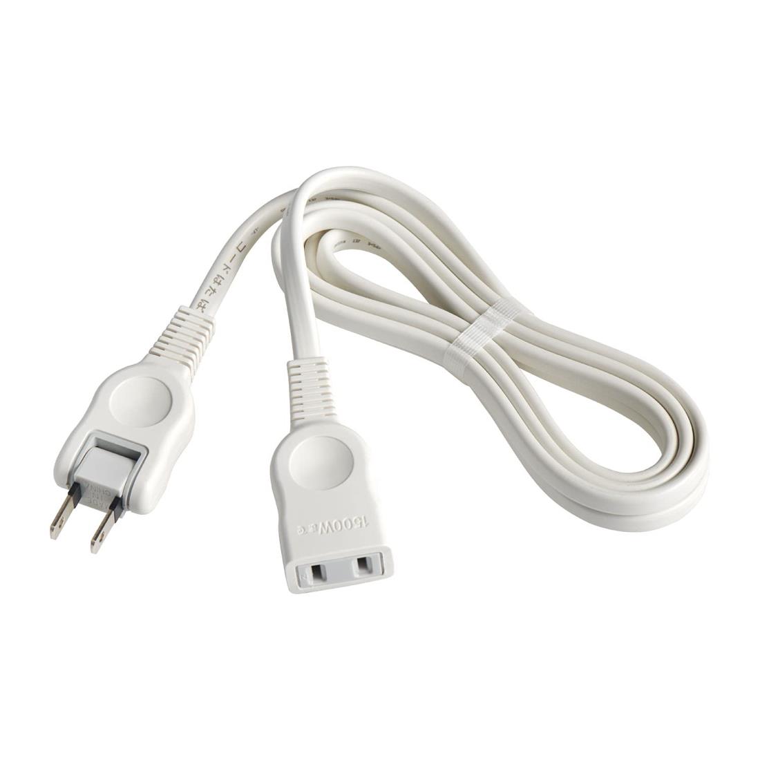 エルパ (ELPA) 延長コード メス-オス (2m / スイングプラグ/耐トラッキングカバー) W-1512NB(W) ホワイト