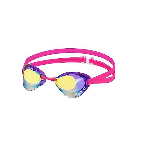 ビュー スイミングゴーグル Blade 日本製 レーシング ミラータイプ ノンクッション 10歳～大人用 Fina承認モデル くもり止め機能SWIPE搭載 ヴァイオレッド/イエ ロー V121SAM VOY