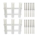 Funriche ロッドホルダー 3連 釣り竿 ホルダー ロッドスタンド 釣り 竿立て 白/黒/選択 竿受け ネジ組立 船 船竿置き(ホワイト)(2個セット)