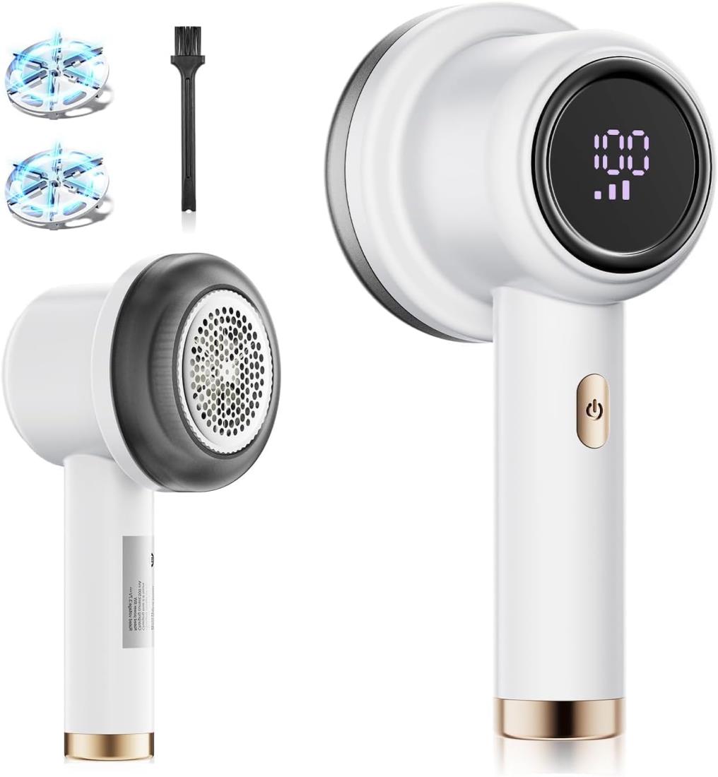 【2025年モデル 毛玉取り】 毛玉取り器 けだまとり 電動 毛玉クリーナー 毛玉カッター 安全装置 液晶ディスプレイ USB充電 あらゆる洗濯物靴下衣類寝具カーペット パワフルな6枚刃 3段階のスピード調整 代替ブレード 持ちやすく軽量 旅行 専業主婦 家庭用ギフト