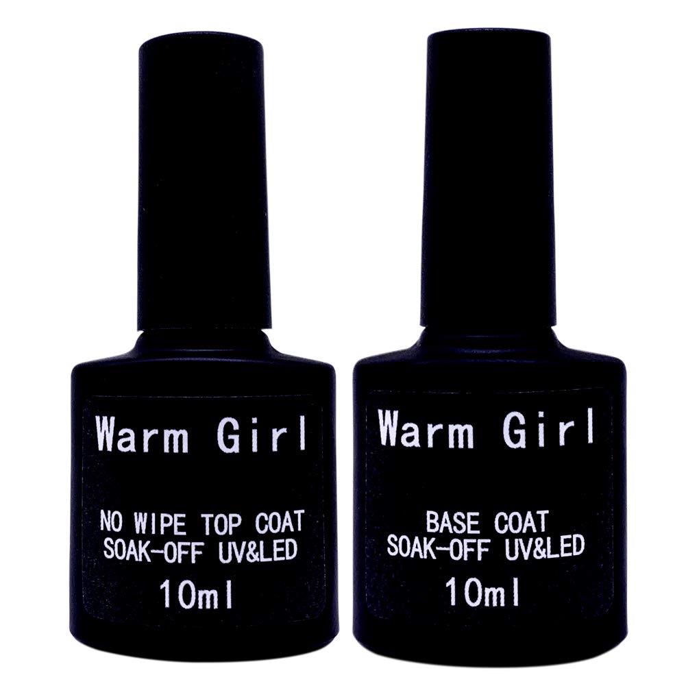 ウォームガール(Warm Girl)ジェルネイル ベースコート&コート セット 拭き取り不要 ノンワイプジェル 10ml 低臭 速乾 ノンワイプコート ジェルネ...