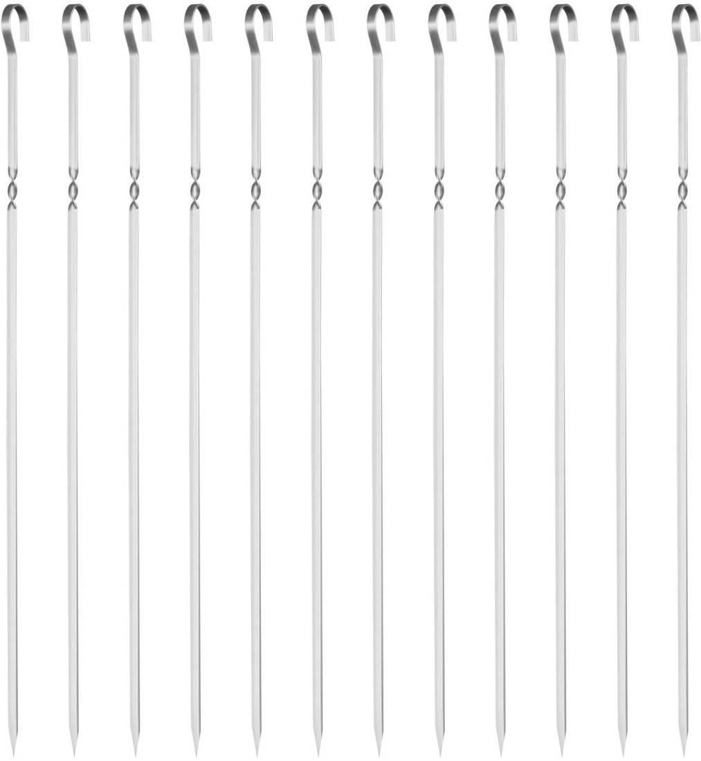 GWHOLE バーベキュー串 BBQツール 焼き串 キャンプ ステンレス 12本 バーベキュー フォーク バーベキュー用品 39cm アウトドア