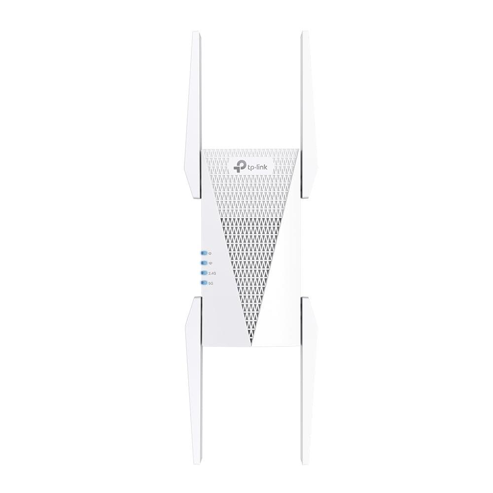 TP-Link Wi-Fi 無線LAN 中継器 Wi-Fi6 対応 2402Mbps(5Ghz) + 2402Mbps(5GHz) + 574Mbps(2.4GHz) 11ax/ac トライバンド 160MHz スマートローミング OneMesh 対応 かんたん設定 ブリッジモード (APモード) ギガ有線LANポート RE815X/A