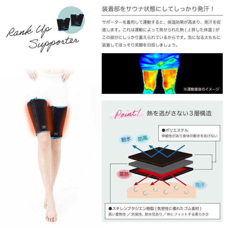 【期間限定エントリーでポイント5倍】【クロネコゆうパケット対象】アルインコ直営店 ALINCOWBN210 ランクアップサポーター 太ももサウナベルト 発汗ベルト ダイエットサウナ 引き締めシェイプアップ エクササイズ ベルト