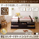 シンプルデザイン 大容量収納 チェストベッド ベッド SchranK シュランク 薄型スタンダードポケットコイルマットレス付き セミダブルセミダブルベッド セミダブル マットレスセミダブル マットレスセット マットレス マットレス フレーム・マットレスセット