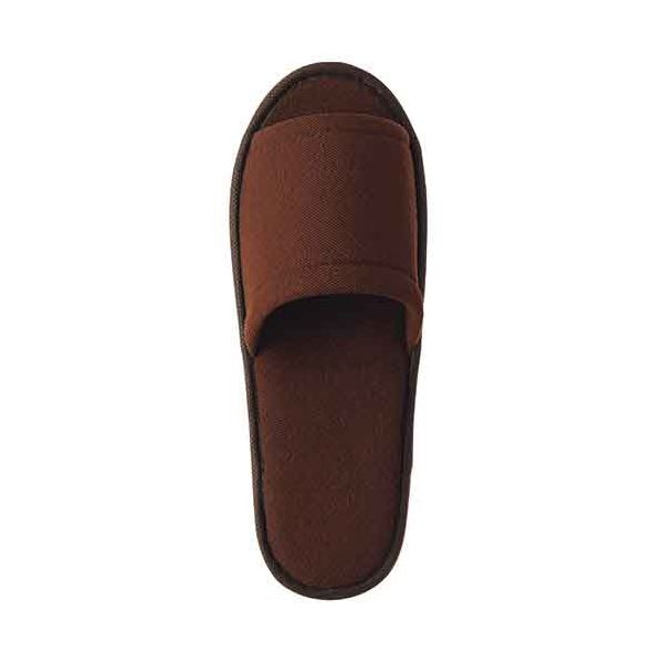 【お買い得　まとめ買い 】 TANOSEEソフトニットスリッパ 大人用 ブラウン 1パック（5足） 【×5セット】