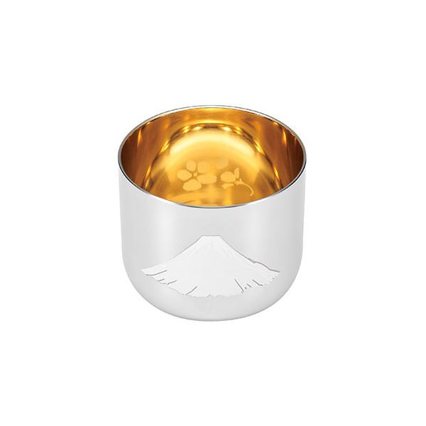 よこやま 燕熟の技 感温ぐい呑み 赤富士 内面金メッキ （桜柄入り） 1PC EJG-400 【 キッチン用品・食器 調理器具 日用雑貨 キッチン用品 食器 カトラリー グラス 】