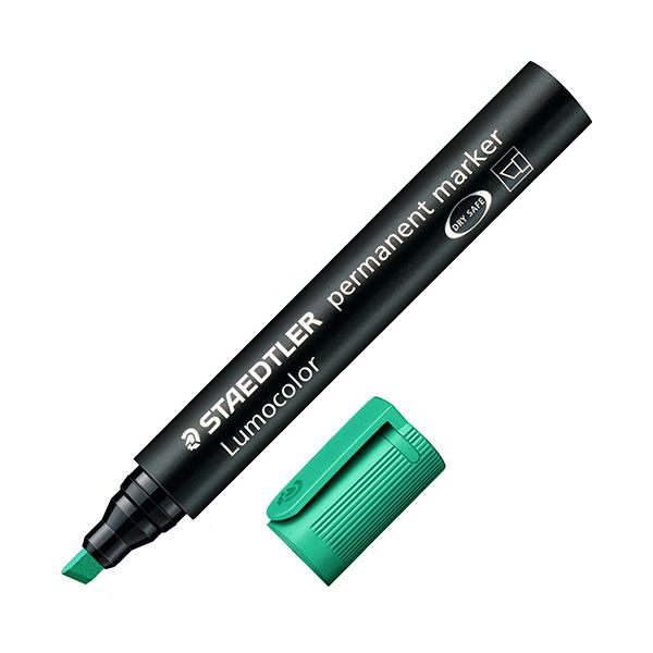 ステッドラー ステッドラー 油性マーカー ルモカラー太書き斧型 B(2.0~5.0mm) グリーン 350-5 1セット(10本) 文具 オフィス用品 ペン 万年筆