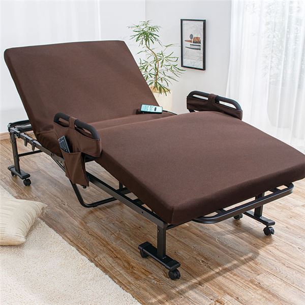 【 セミダブル ベッド 】 組立簡単 寝心地が選べる電動ベッド 硬質セミダブル 【ベッドフレーム:ブラウン色】 要組立品 （ ベッド ベッドフレーム 木 北欧 モダン ナチュラル ）