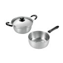 燕熟の技 ステンレス両手鍋20cm&ゆきひら鍋20cm EJS-800 【 キッチン用品・食器・調理器具 日用雑貨・キッチン用品 キッチン 鍋・フライパン 圧力...