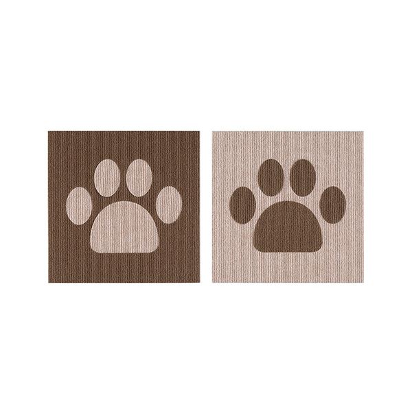 【お買い得 まとめ買い 】 サンコーおくだけ吸着 おあそびマット 肉球（足形） ブラウン×ベージュ KQ-96 1パック（2枚） 【×2セット】