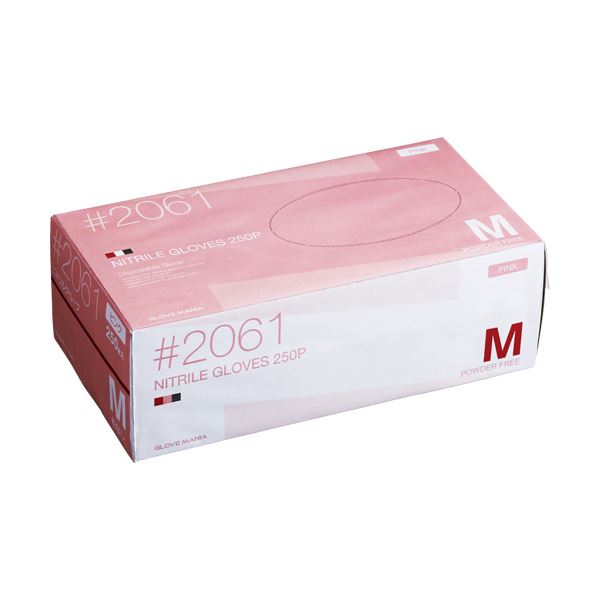 川西工業 ニトリル使いきり手袋 粉なし M ピンク #2061 1箱 （250枚）（ 掃除用品 文房具・事務用品 生活雑貨 オフィス用品 日用品雑貨 日用消耗品 文房具 お掃除 ）