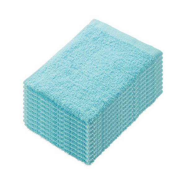 伊藤忠リーテイルリンク 少し厚手のおしぼりタオル ブルー AOT-003 1パック（10枚）