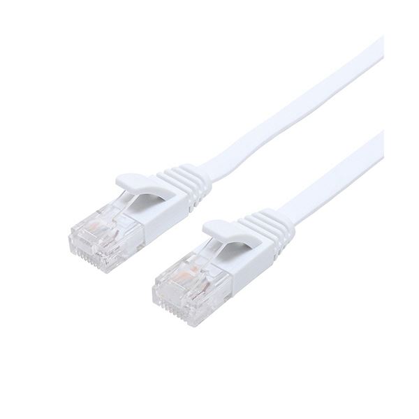 ナカバヤシ ミヨシCAT.6A LANケーブル フラット ホワイト 3m C6A-F03WH 1本 【×5セット】 【お徳用 ま..