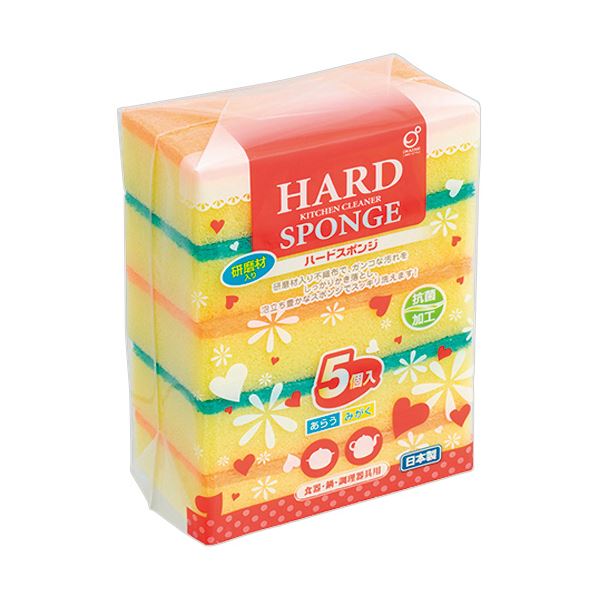 オカザキハードスポンジ 1パック （5個） 【×10セット】 【お徳用 まとめ買い お買い得 業務用 割引 セット販売】 キッチン用品・食器・調理器具 日用雑貨・キッチン用品 たわし・スポンジ・ブラシ