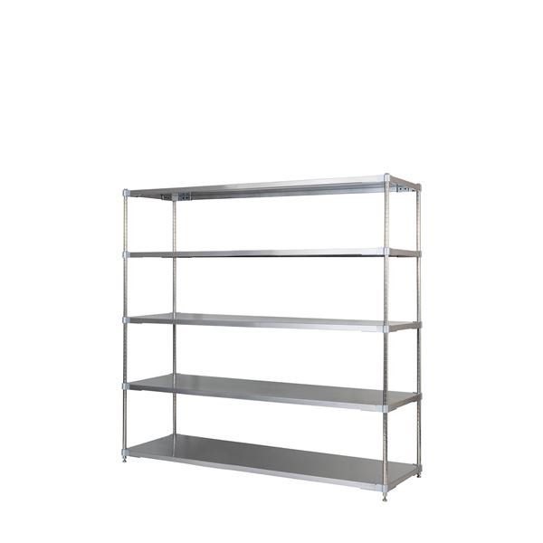 ステンレスシェルフ オープンラック 収納ラック ラック 収納棚 シェルフ 60×150cm 5段・H180cm 組立式
